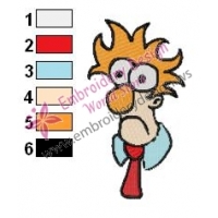 Beaker Muppets Face Embroidery Design 04